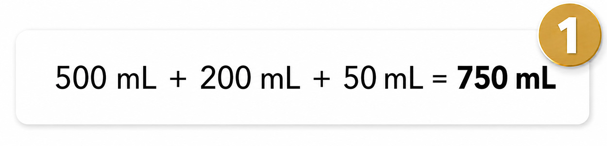 Étape 1 - calcul du volume final