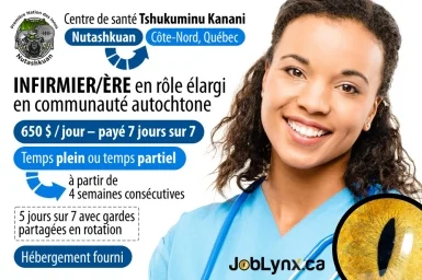 Infirmier(ière) - Centre de santé Tshukuminu Kanani - Nutashkuan