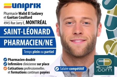 Pharmacien/ne - Pharmacie W. El Sadawy et G. Couillard - Saint-Léonard