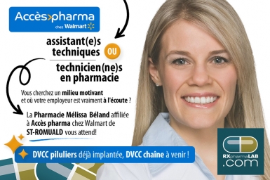 Assistant/e technique ou technicien/ne en pharmacie - Pharmacie Mélissa Béland - Lévis
