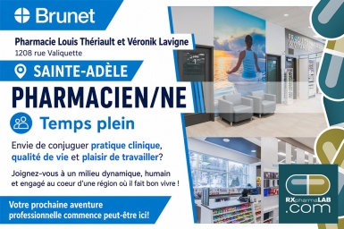 Pharmacist - Louis Thériault and Véronik Lavigne, pharmacy owner - Sainte-Adèle