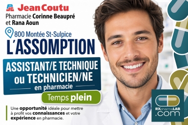 Assistant/e technique ou technicien/ne en pharmacie - Pharmacie Corinne Beaupré et Rana Aoun - L'assomption