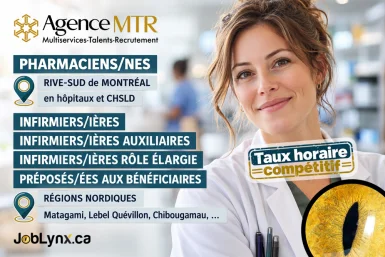 Infirmiers/ières et postes en santé - Agence MTR - Nord du Québec