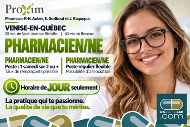 Pharmacien/ne - Pharmacie P.-H. Aubin, E. Godbout et J. Raquepas - Venise-En-Québec