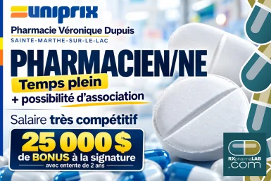 Pharmacien/ne - Pharmacie Véronique Dupuis - Sainte-Marthe-Sur-Le-Lac
