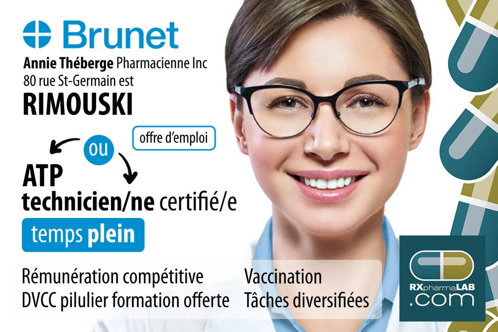 ATP ou technicien(ne) certifié(e) chez Annie Théberge Pharmacienne à Rimouski