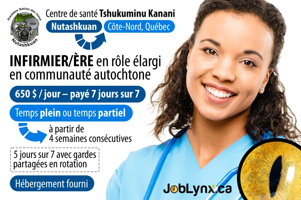 Infirmier(ière) chez Centre de santé Tshukuminu Kanani à Nutashkuan