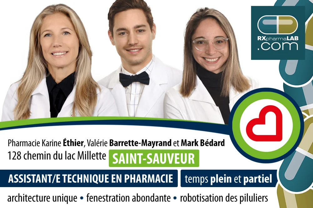 ATP chez Pharmacie Karine Éthier Valérie Barrette-Mayrand et Mark Bédard à Saint-Sauveur