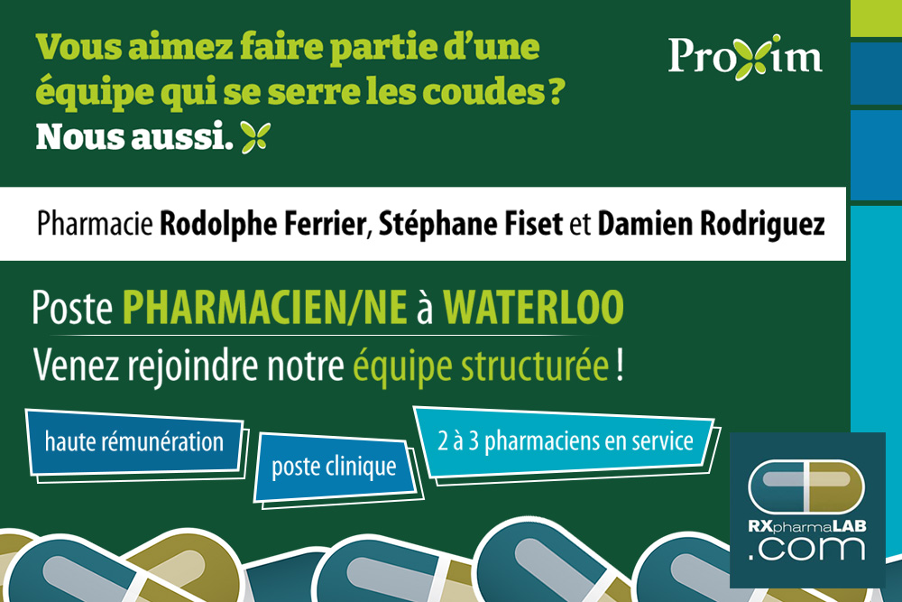 Pharmacist at Rodolphe Ferrier, Stéphane Fiset and Damien Rodriguez, pharmacy owners in Waterloo