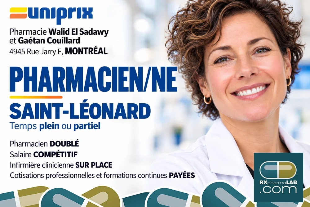 Pharmacien/ne chez Pharmacie W. El Sadawy et G. Couillard à Saint-Léonard