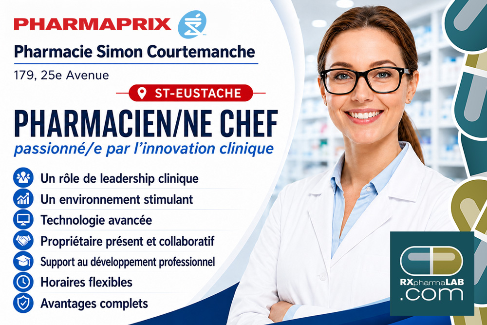Pharmacien/ne chef/fe chez Pharmacie Simon Courtemanche à Saint-Eustache