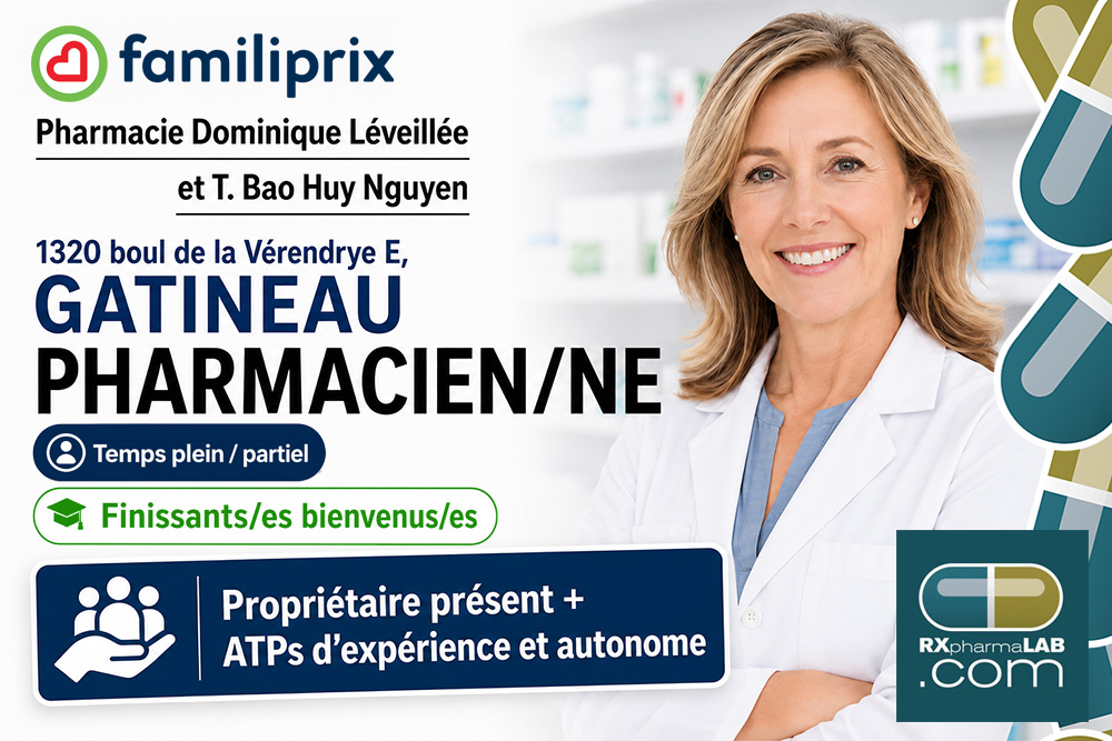 Pharmacien/ne chez Pharmacie Dominique Léveillée et T. Bao Huy Nguyen à Gatineau