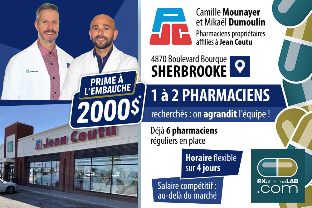 Pharmacien(ne)s chez Pharmacie Camille Mounayer et Mikaël Dumoulin à Sherbrooke