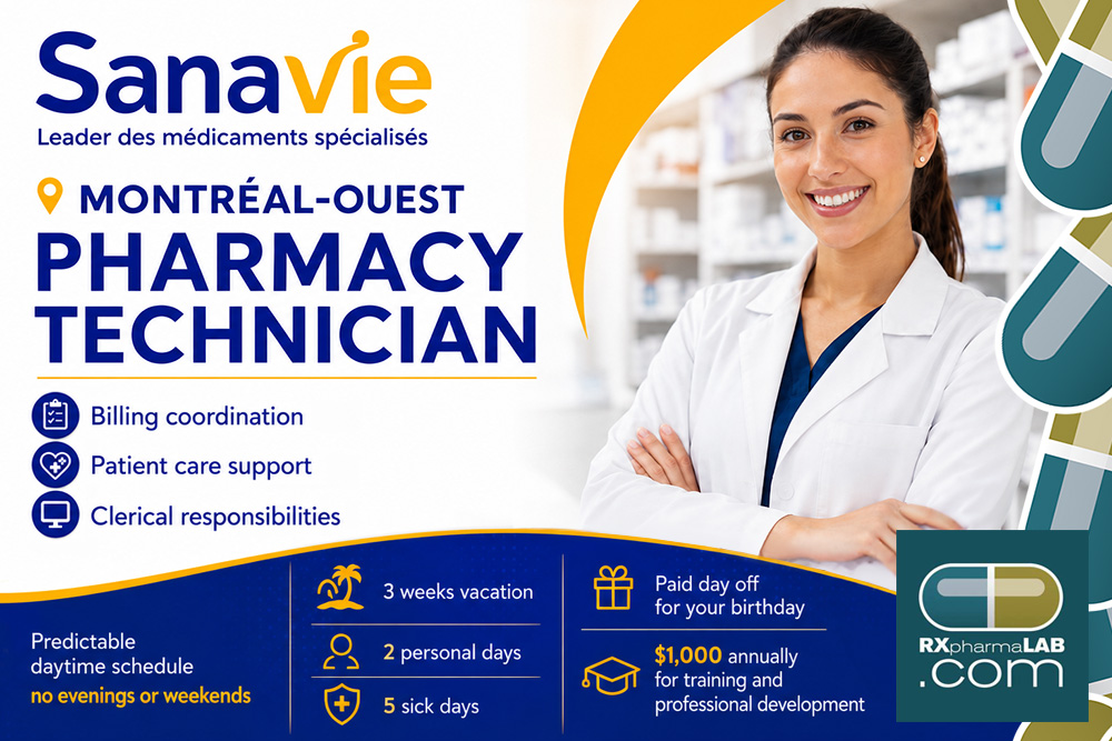 Technicien/ne en pharmacie chez Sanavie à Montréal-Ouest