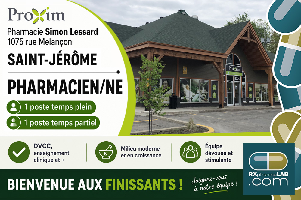 Pharmacien(ne) chez Pharmacie Simon Lessard à Saint-Jérôme
