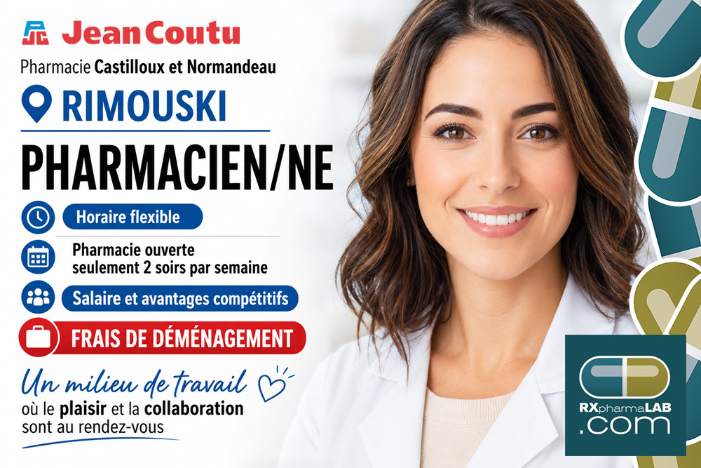Pharmacien/ne chez Pharmacie Édith Castilloux et Luc Normandeau à Rimouski