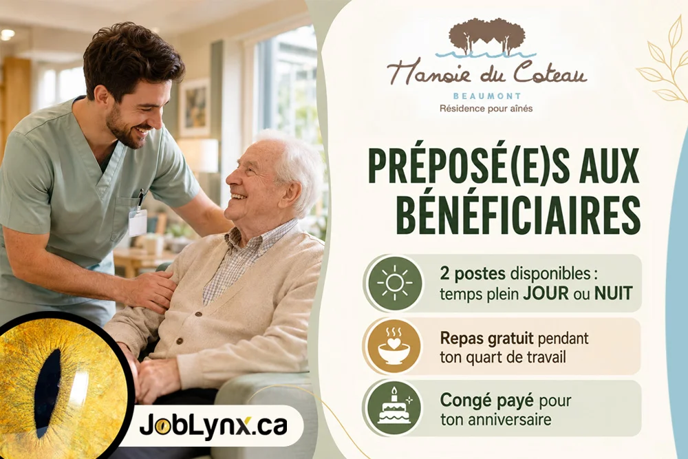 Préposé(e) aux bénéficiaires (PAB) chez Manoir du Coteau à Beaumont