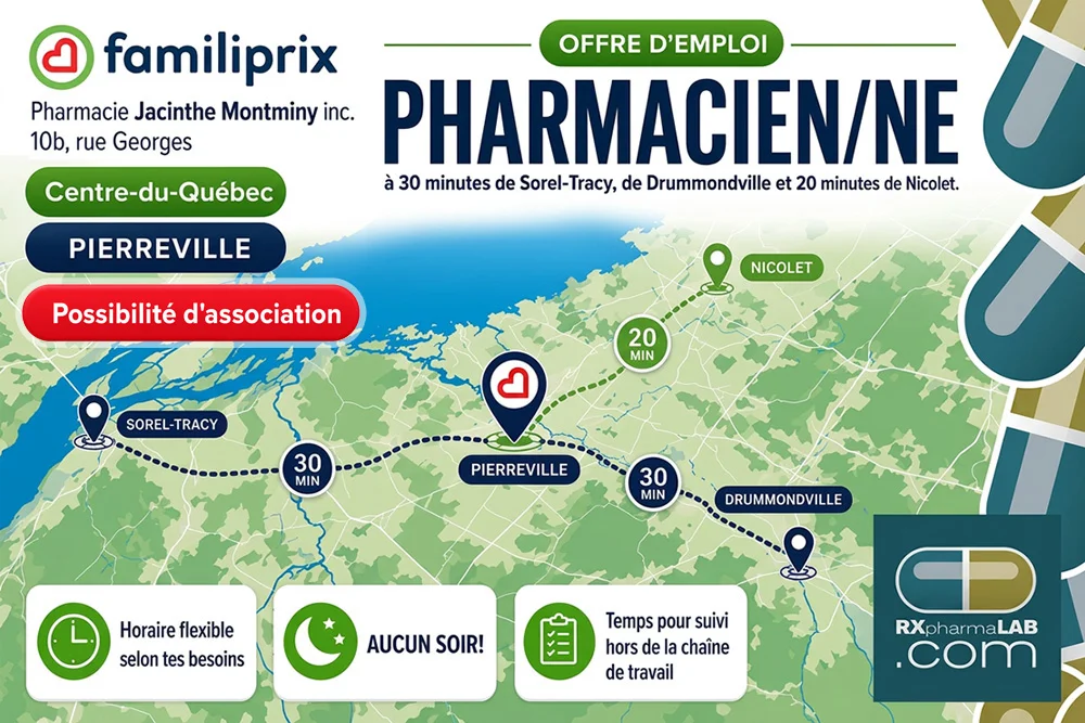 Pharmacien(ne) chez Pharmacie Jacinthe Montminy à Pierreville