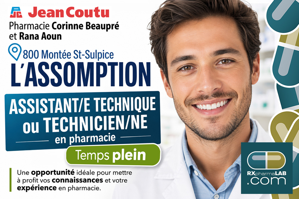 Assistant/e technique ou technicien/ne en pharmacie chez Pharmacie Corinne Beaupré et Rana Aoun à L'assomption