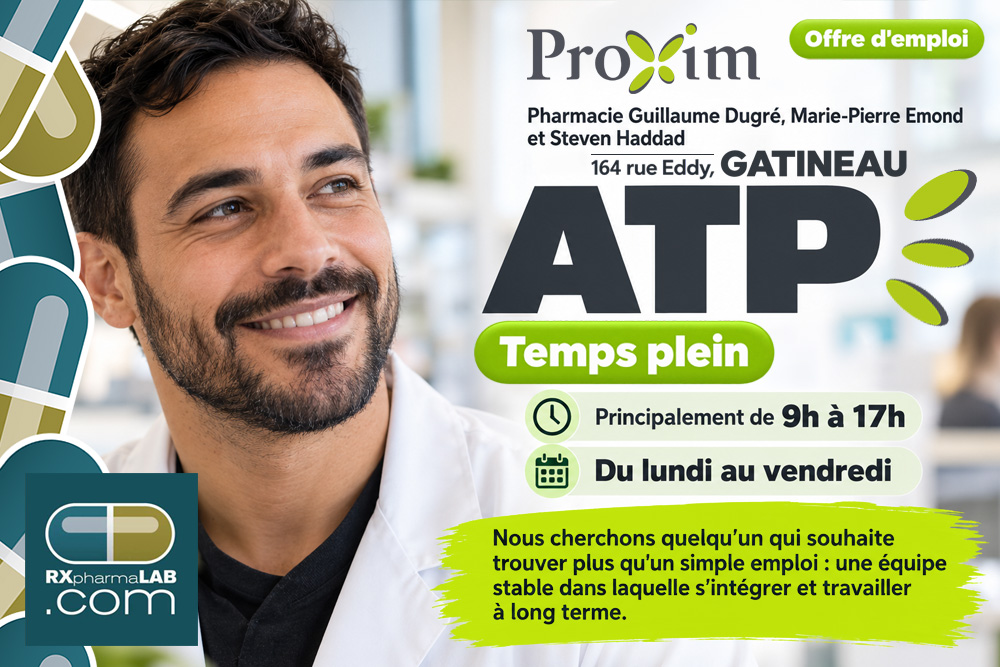 ATP chez Pharmacie Guillaume Dugré, Marie-Pierre Emond et Steven Haddad à Gatineau