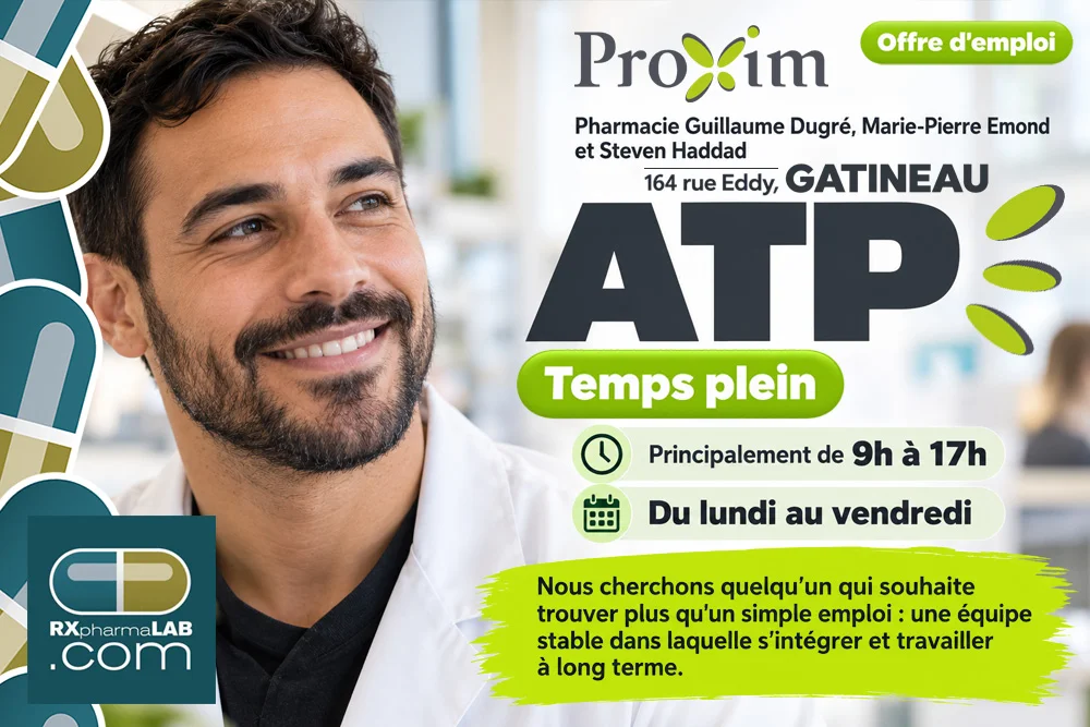 ATP chez Pharmacie Guillaume Dugré, Marie-Pierre Emond et Steven Haddad à Gatineau