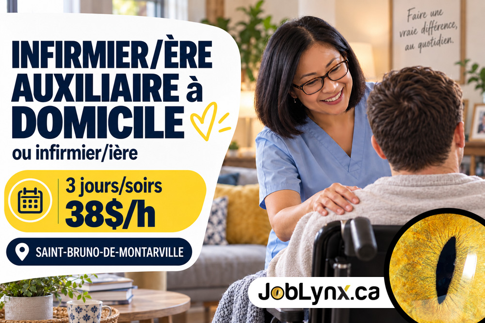Infirmiers(ières) et infirmiers(ières) auxiliaires chez Julien Racicot à Saint-Bruno-De-Montarville