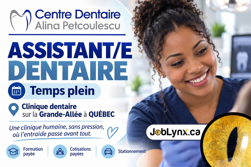 Assistant/e dentaire chez Centre dentaire Alina Petculescu à Québec