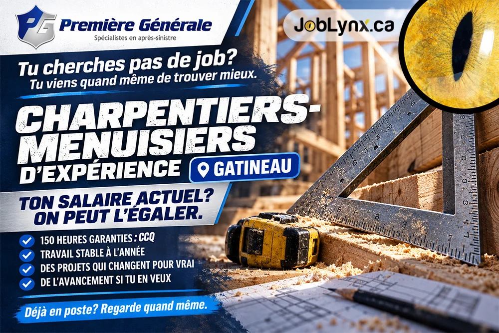 Charpentiers-menuisiers chez Première Générale Gatineau à Gatineau