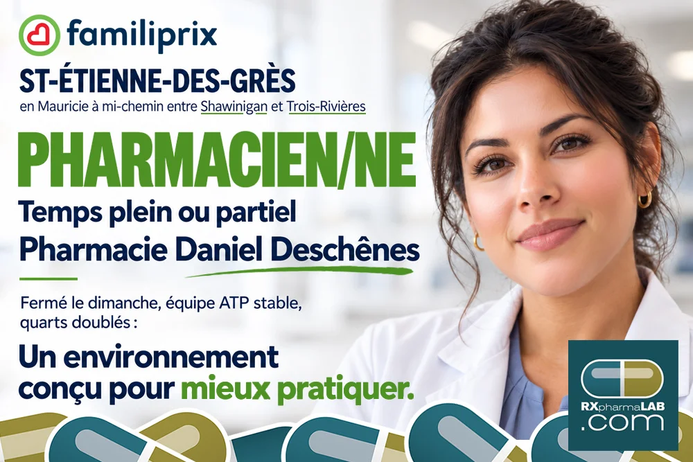 Pharmacien(ne) chez Pharmacie Daniel Deschênes à Saint-Étienne-des-Grès