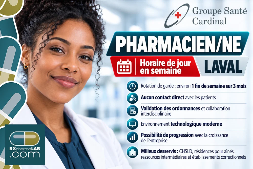 Pharmacien/ne chez Groupe Santé Cardinal à Laval