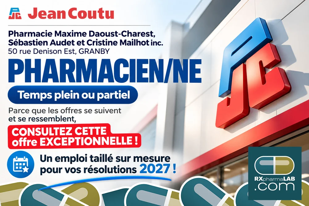 Pharmacist at Maxime Daoust-Charest, Sébastien Audet and Cristine Mailhot, pharmacy owners in Granby