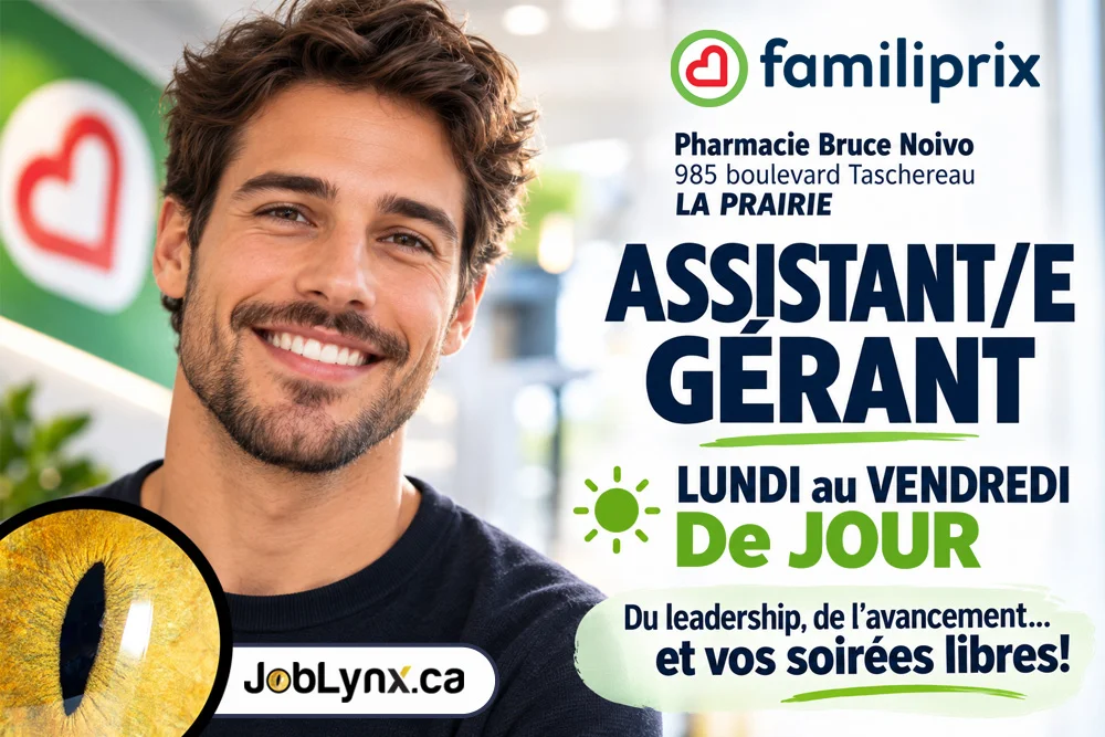 Assistant/e gérant/e chez Pharmacie Bruce Noivo à La Prairie