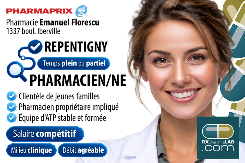 Pharmacien/ne chez Pharmacie Emanuel Florescu à Repentigny