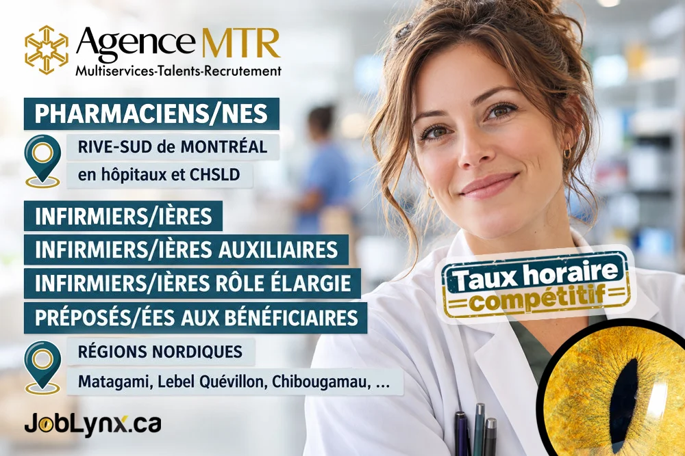 Infirmiers/ières et postes en santé chez Agence MTR à Nord du Québec