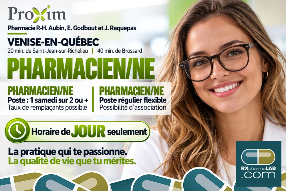 Pharmacien/ne chez Pharmacie P.-H. Aubin, E. Godbout et J. Raquepas à Venise-En-Québec