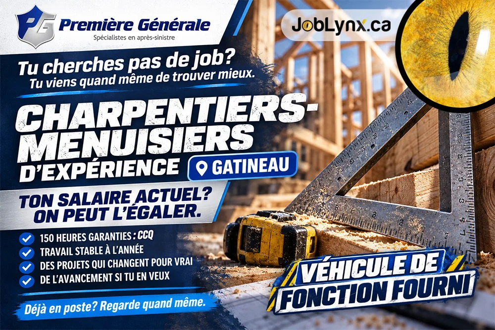 Charpentiers-menuisiers chez Première Générale Gatineau à Gatineau