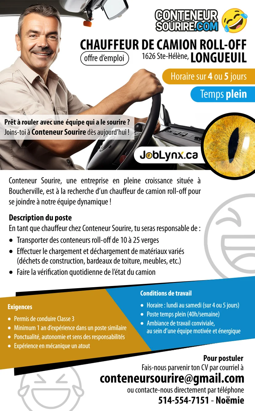 Chauffeur de camion roll-off