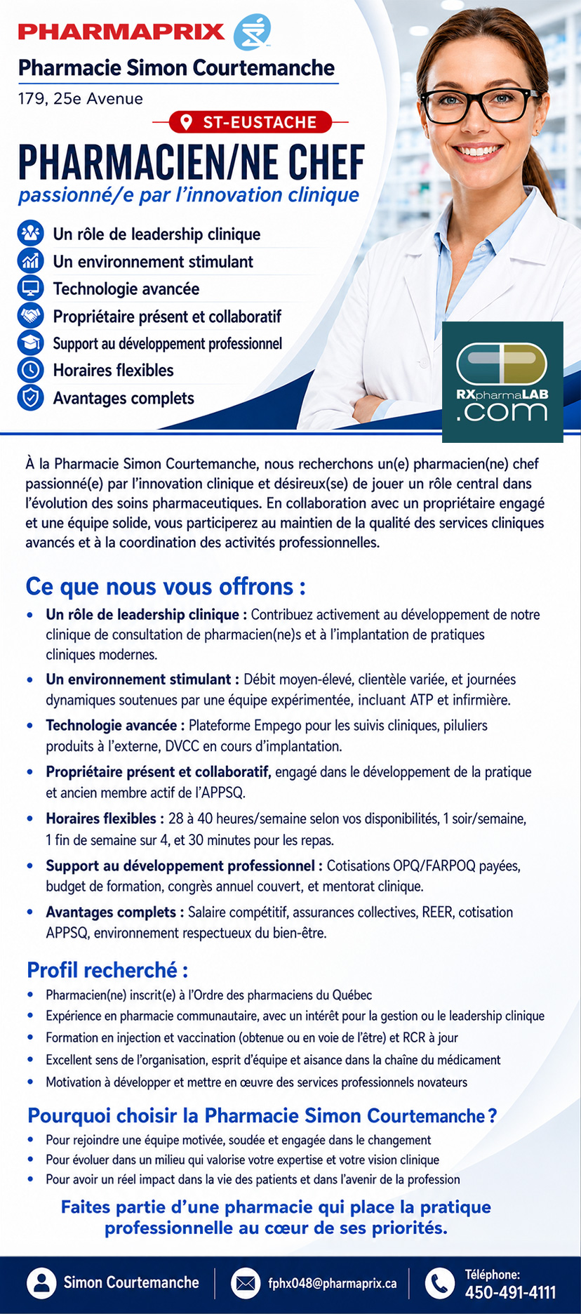 Pharmacien/ne chef/fe