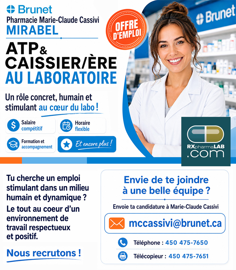 ATP et caissier/ière au laboratoire