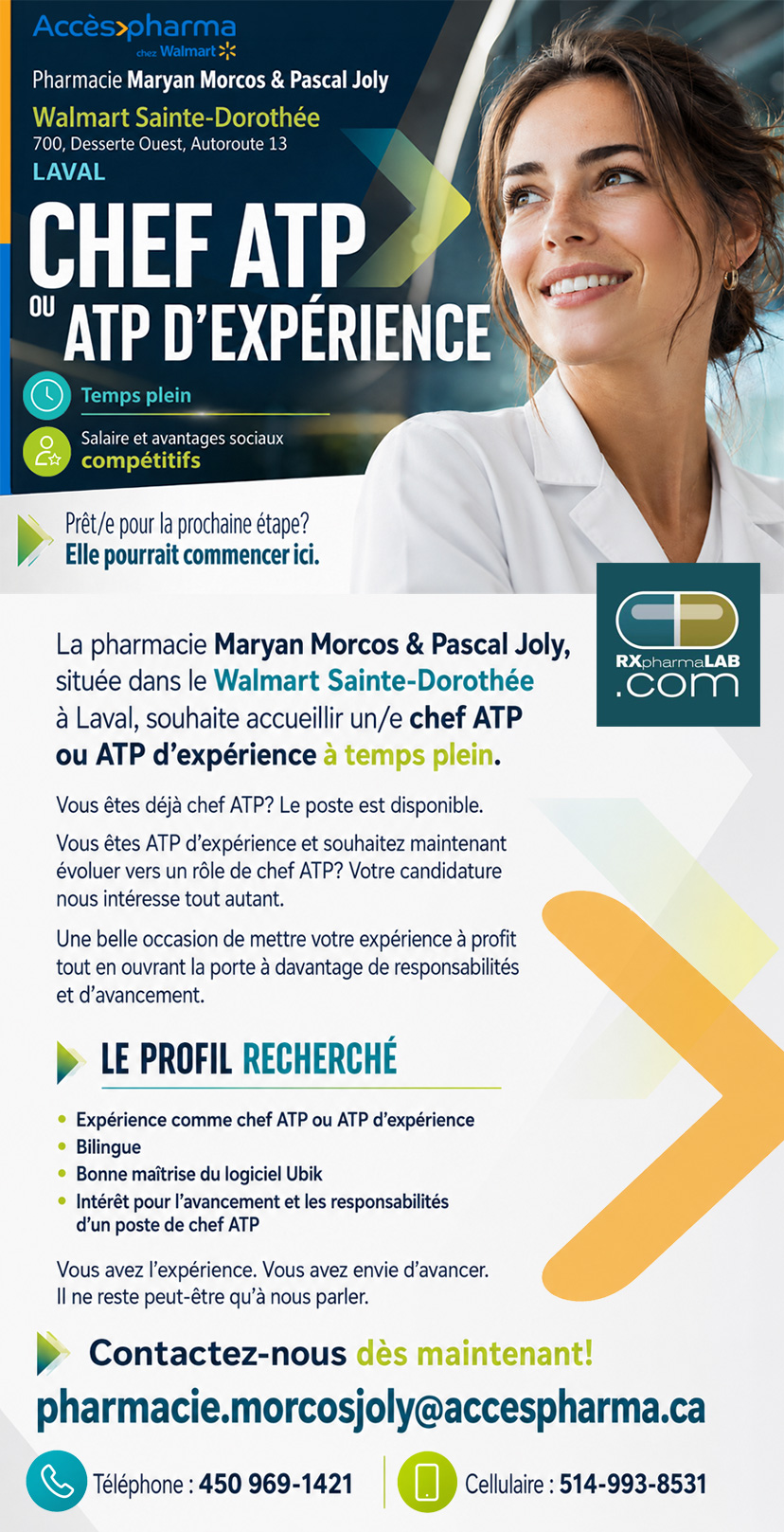 CHEF ATP ou ATP d'expérience